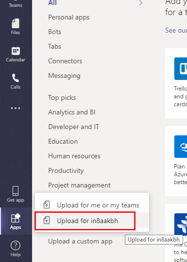 Upload app package to tenant app catalog